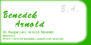benedek arnold business card